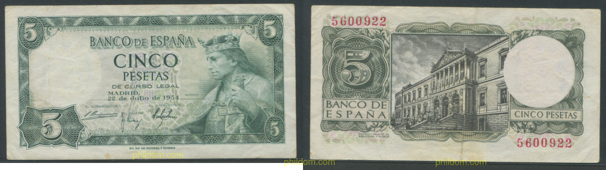 5 pesetas Alfonso X 1954