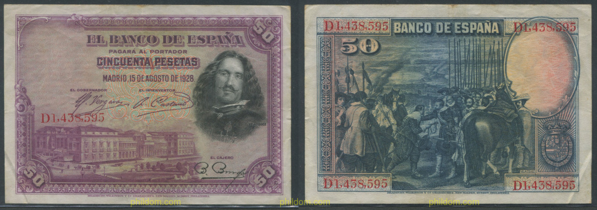 50 PESETAS 1928 VELAZQUEZ.