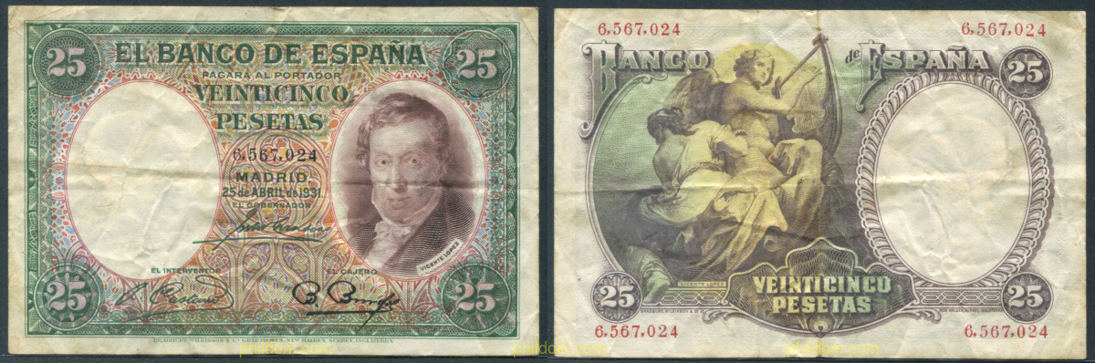 25 PESETAS VICENTE LOPEZ 1931