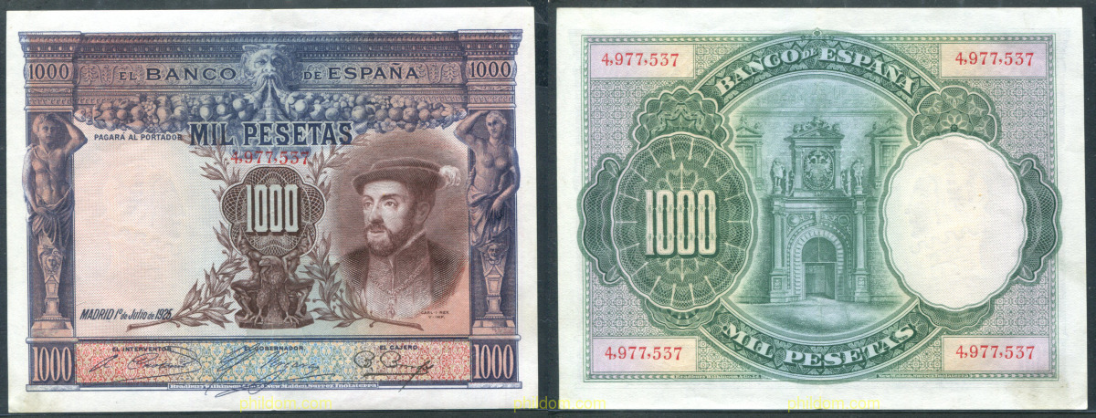 1000 PESETAS ALFONSO XIII - CARLOS I 1925