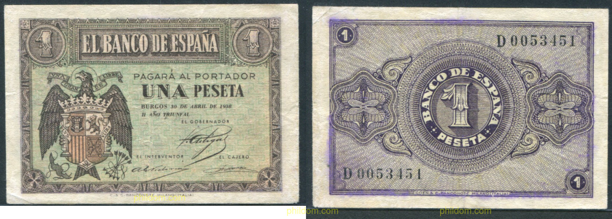 1 Peseta Estado español 28 de febrero 1938