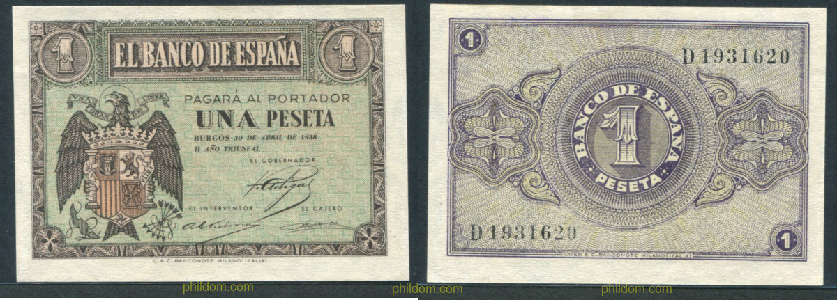 1 Peseta Estado español 28 de febrero 1938