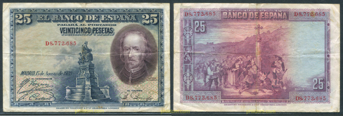 25 PESETAS 1928 CALDERON DE LA BARCA