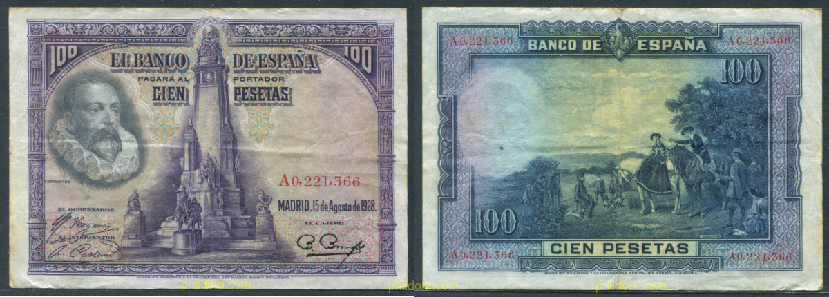 100 PESETAS 1928 CERVANTES
