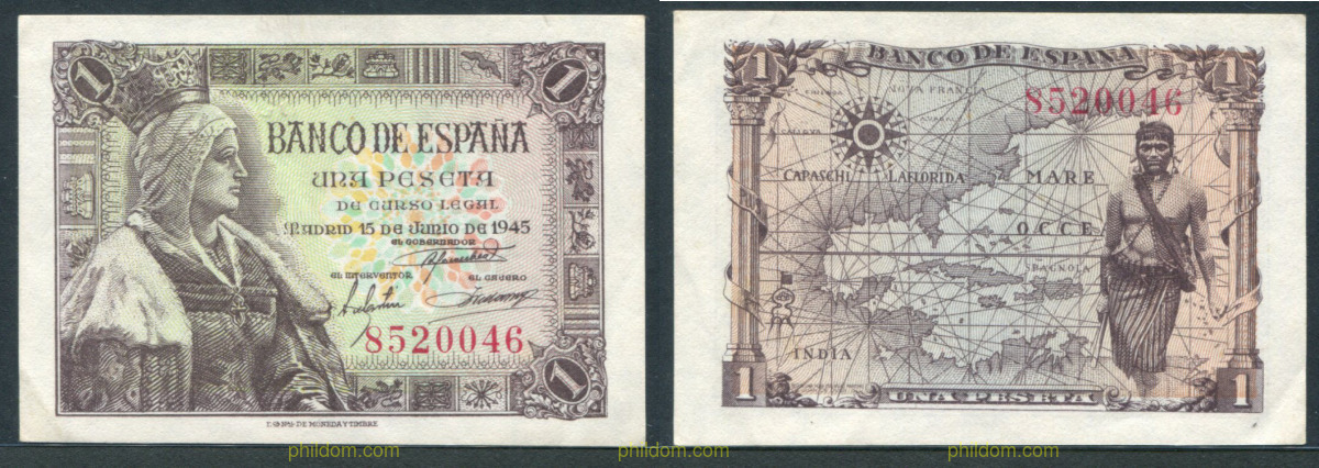 1 Peseta Estado español 21 de mayo de 1943
