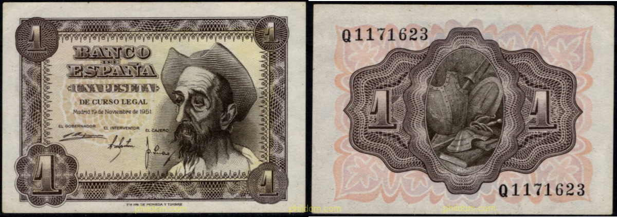 1 Peseta Estado español 19 de noviembre 1951