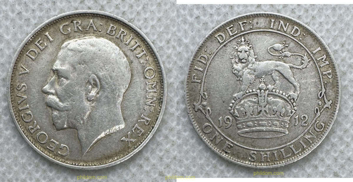 GREAT BRITAIN UK 1912 ONE SHILLING