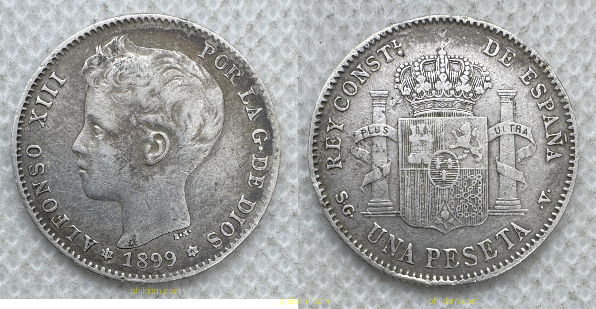 ALFONSO XIII 1 PESETA 1899 SG V