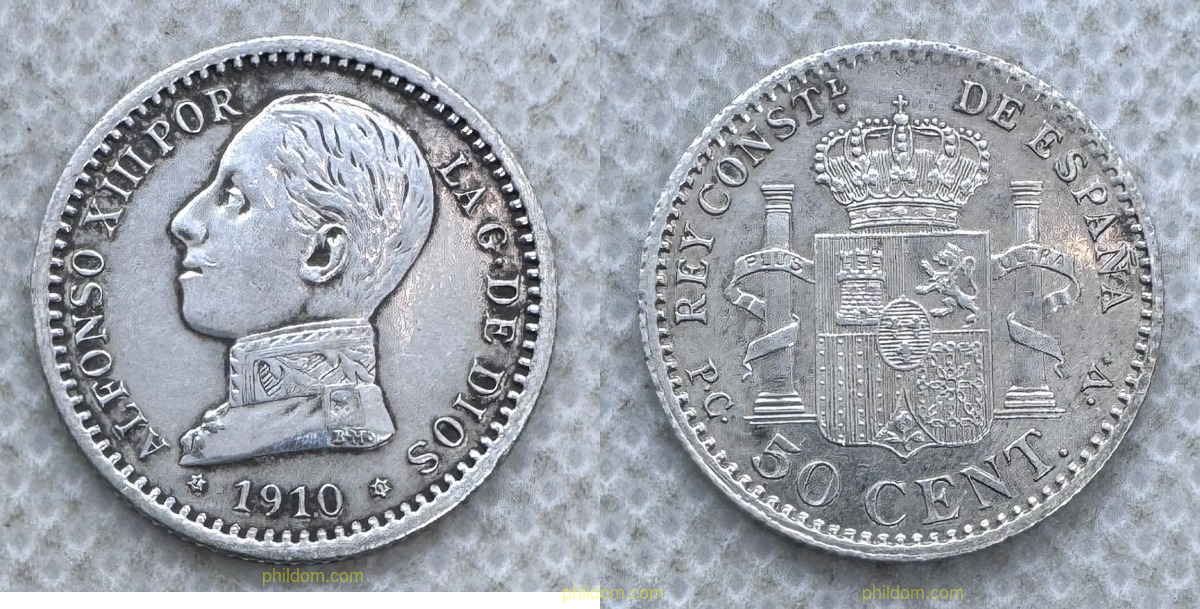 ALFONSO XIII 50 CENTIMOS 1910