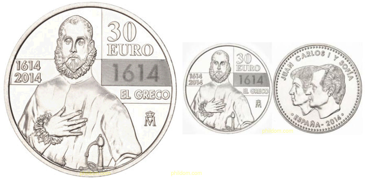 MONEDA 30 EUROS 2014 EL GRECO.