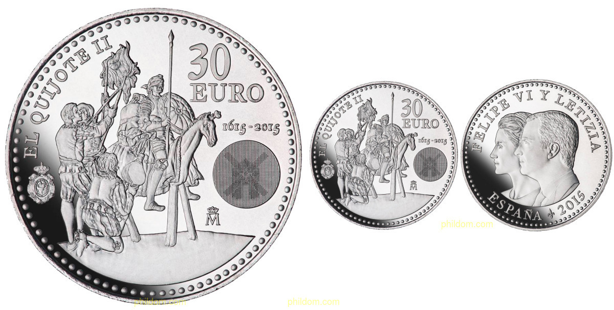 MONEDA 30 EUROS 2015 QUIJOTE