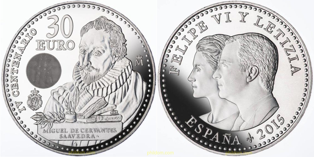 30 EUROS 2016 PLATA CERVANTES