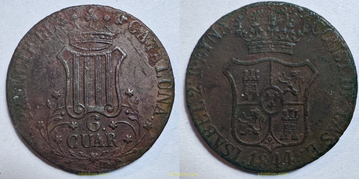 ISABEL II - 6 CUARTOS 1844