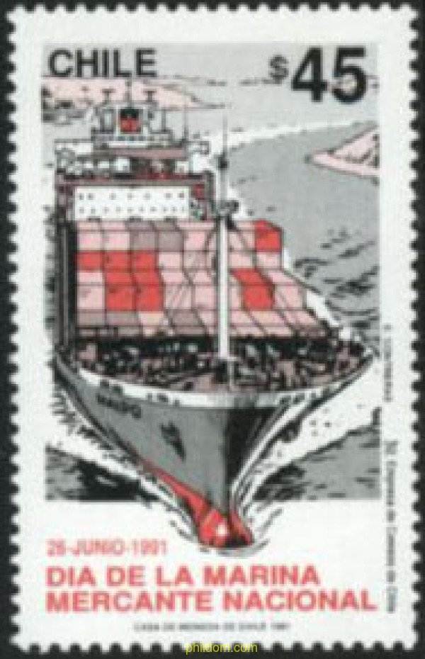 180540 MNH CHILE 1991 DIA DE LA MARINA MERCANTE