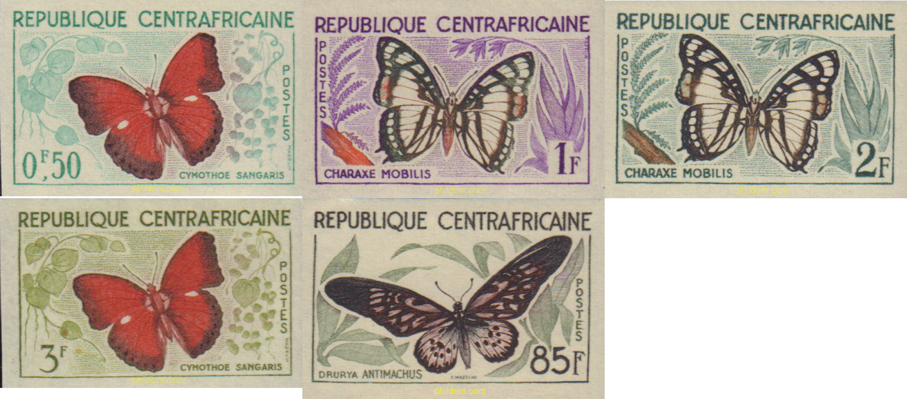572323 MNH CENTROAFRICANA 1960 MARIPOSAS