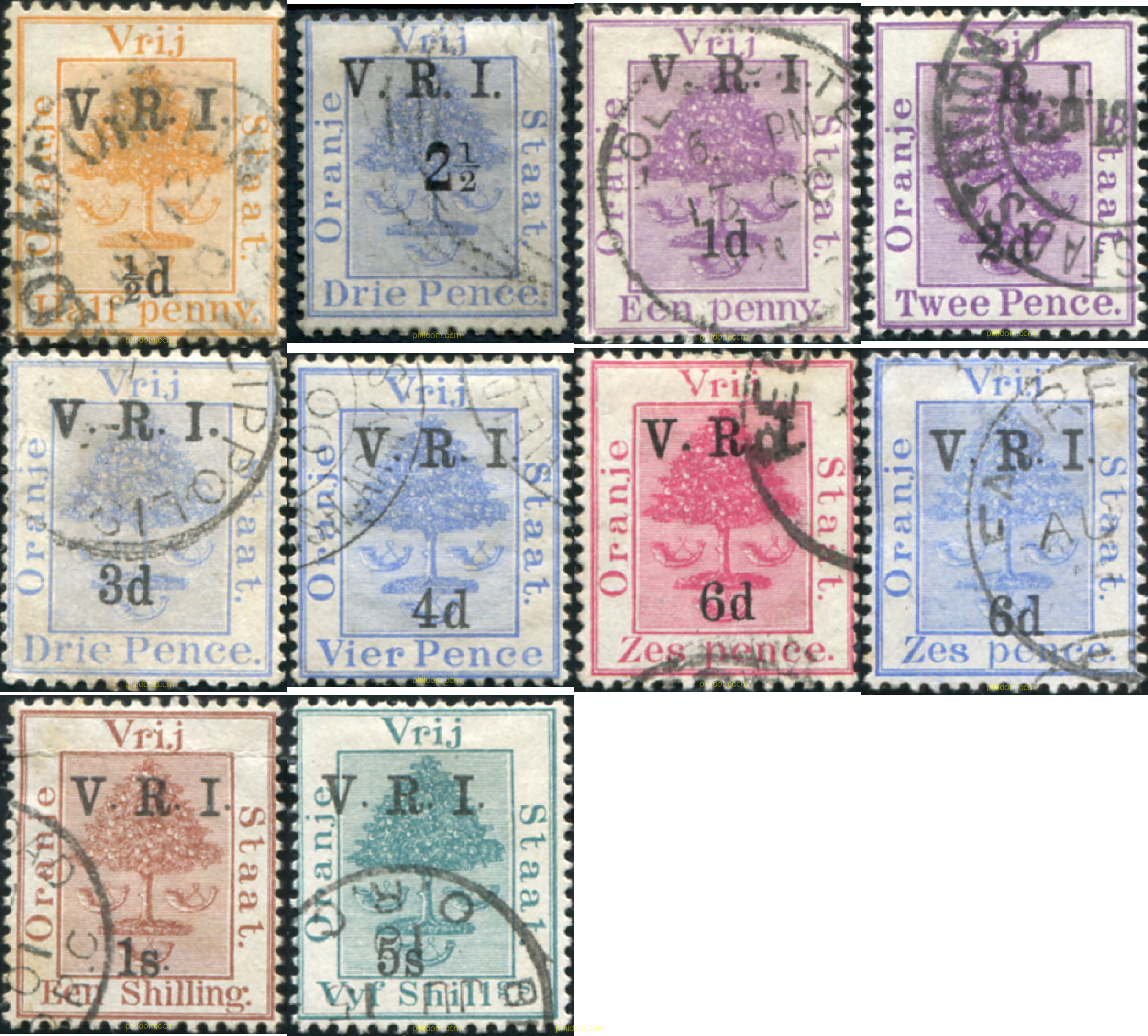 SELLOS DE 1868-94 SOBRECARGADOS