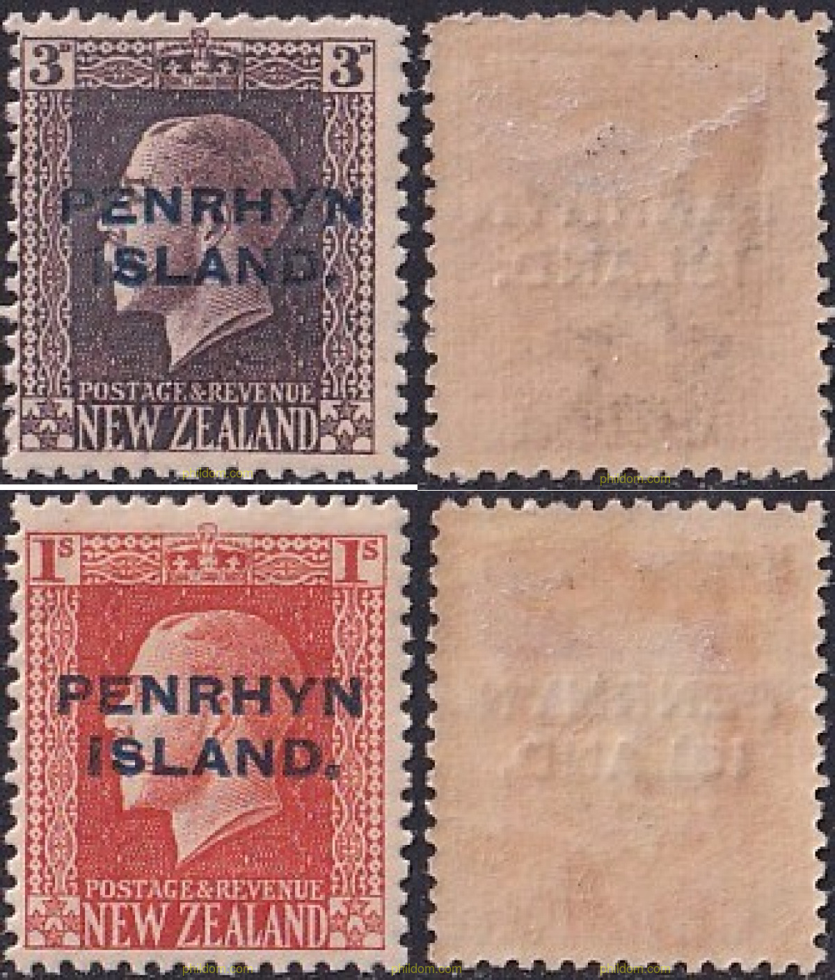 SELLOS DE NUEVA ZELANDA DE 1915SOBRECARGADOS
